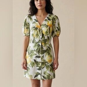H&M Lemon Print Mini Dress